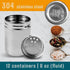 12-pack 6oz Set -192 CUSINIUM Metal Seasoning Containers with Adjustable Lid Labels + Marker - Spice Jars Organizers