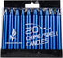 Mega Candles, 20 pcs Unscented Metallic Dark Blue Mini Taper Spell Candles, 4 Inch Tall, Witchcraft Rituals