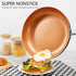 MICHELANGELO 10 Inch Copper Nonstick Frying Pan with Lid, Scratch Resistant Ceramic Coating