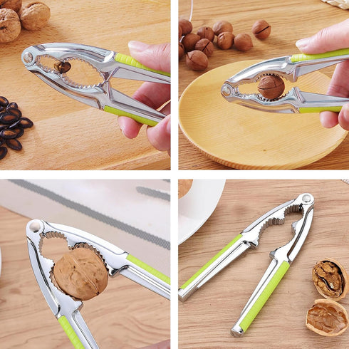 GZLT 2-Pack Nut Cracker, Stainless Steel Nutcracker with Non-Slip Handle, for Walnuts, Pecans, Hazelnuts, Pistachio
