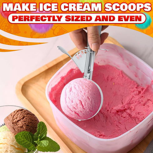 4 oz Ice Cream Scoop with Trigger Release #8, Stainless Steel Tool for Baking, Cookies, and Desserts, Easy-to-Clean
