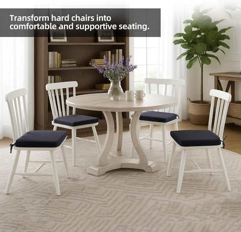 15.5" 15.5" 2", Set 2, Chair Cushions for Dining Chairs, Indoor Square Seat Cushion for Folding Chairs with Ties