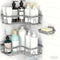 Moforoco Corner Shower Caddy Shelf Organizer Rack, Self Adhesive Grey Bathroom Shelves
