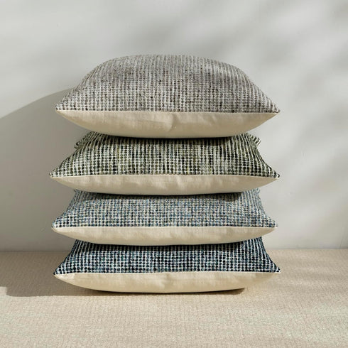 Purewish Pack 2 24x24 of Neutral Euro Sham Covers Boho Textured Dots Stripe Chenille Large Square Decorative Throw