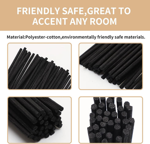 VFULIE 100PCS Reed Diffuser Sticks, 10 Inch Natural Rattan Wood Sticks for Aroma Fragrance Diffuser Refill Replacement