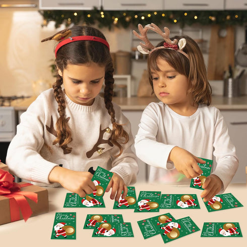 Sereliy Christmas Scratch Off Cards, Fun Holiday Scratch Off Cards for Party, Christmas Lottery Tickets for Family