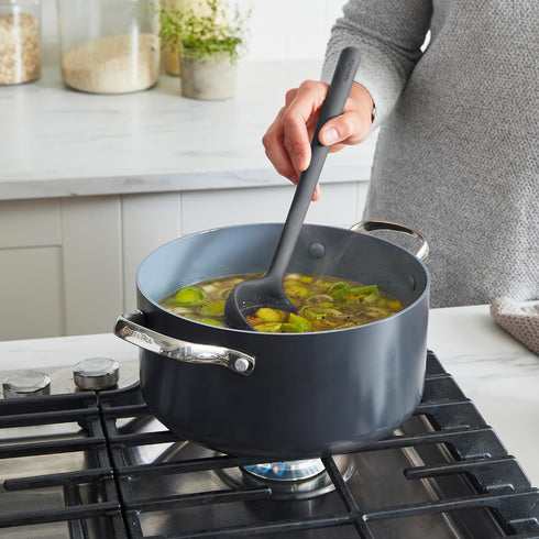 GreenPan Silicone Ladle, Heat-Resistant Soup Mixing Stirring Utensil, Flexible Rubber for Nonstick Cookware