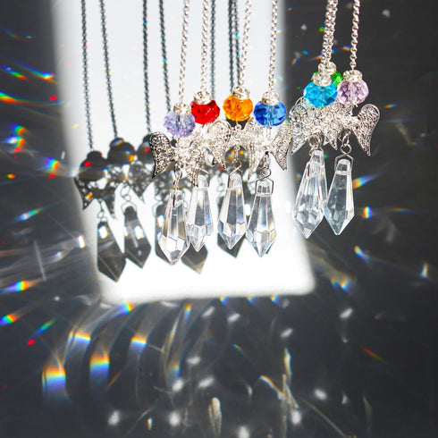 7-Piece Crystal Guardian Angel Suncatcher with Icicle Prisms