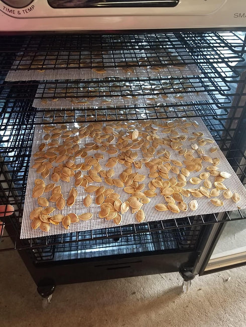 5 Pcs Premium Non Stick Silicone Dehydrator Sheets, 14x14 in Fruit Dryer Mesh for Food Dehydrator Mats