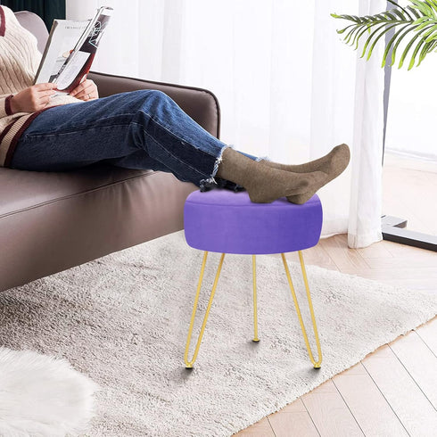 GERANT Multifunctional Vanity Stool - Velvet Footrest Stool-Upholstered Chair Stool -Ottoman Round Modern Dressing