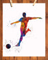Male Soccer Player Abstract Sport Wall Art Print 11x14 for Teen Boy Bedroom Decor