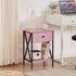 VECELO Nightstand,Modern Bedside End Table, Night Stand with Drawer and Storage Shelf for Living Room Bedroom