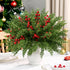 Waipfaru 60 Pcs Christmas Artificial Pine Branches, 12.9" Faux Evergreen Norfolk Pine