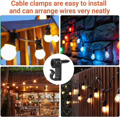 Yefall 60 Pack String Lights Hooks for Outdoor, Christmas Light Clips Weatherproof Light Hanger Hooks Screw-in Hooks