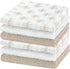 DecorRack 6 Pack 100% Cotton Yarn Washcloths, 12x12 inch Soft Cotton Face