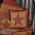 VHC Brands Ninepatch Star Thanksgiving Bedroom Decor, Quilted Pillow, Red, 12x12