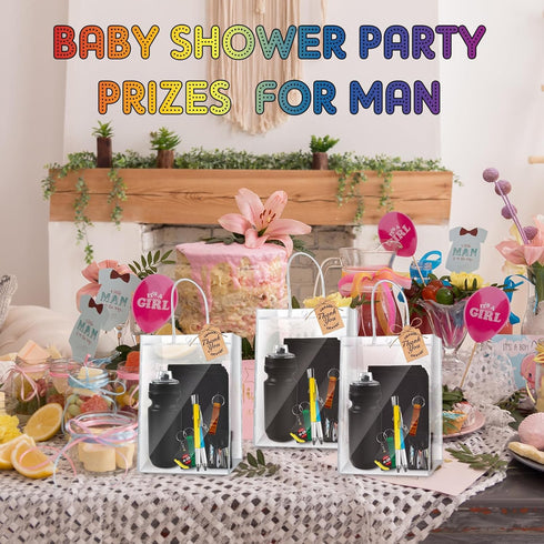 48 Denylo pro Pcs Baby Shower Prizes for Men with Kettle Ruler Pen Cooling Towel Tool Kit Bottle Opener Cardboard Hemp