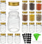 CycleMore 15 Pcs 4oz Glass Mason Spice Jars - Empty Spice Bottles with Labels, Shaker Lids, and Accessories