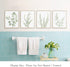 Botanical Boho Bathroom Decor Wall Art Prints, UNFRAMED Sage Green Plants Decor, Set of 4 Pictures (8"x10")