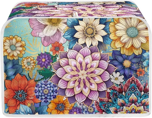 Toaster Covers for Most Standard 2 Slice Toasters, Kitchen Appliance Dust Cover with Mandala Flower Design