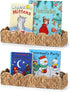 2 Pack Nursery Book Shelves, Scalloped Water Hyacinth Book Shelf for Kids