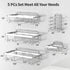 5 Pack Liuoud Shower Caddy Organizer Rack Shelf for Inside Shower, Self Adhesive Bathroom Wall Storage Basket Rustproof