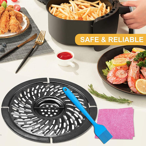 Power Dash Chefman 2QT Round Non-Stick Air Fryer Grill Pan Tray Rack, Dishwasher Safe Air Fryer Accessories