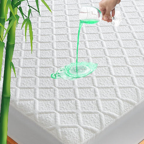 UNILIBRA Twin Mattress Protector, Waterproof Rayon from Bamboo, Deep Pocket, White