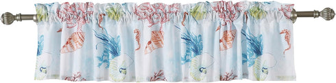 Greenland Home Fashions Barefoot Bungalow Sarasota Window Valance, Multicolor, One Size 84" x 14"