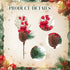 WILLBOND 24 Poinsettia Pcs Artificial Christmas Tree Picks Red Berry Pine Picks Spray Berry Branches Holly Pine Flower