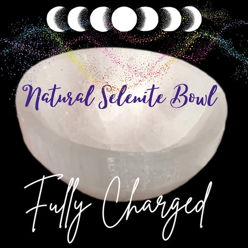 Worldly Finds Selenite Crystal Smudge Bowl, Hand-Carved Moroccan Crystal Holder, Spiritual Gifts, 3" Medium