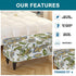 13) KRFOONN Rectangle Ottoman Covers Stretch Folding Storage Ottoman Bench Cover Printed Storage Footstool Covers