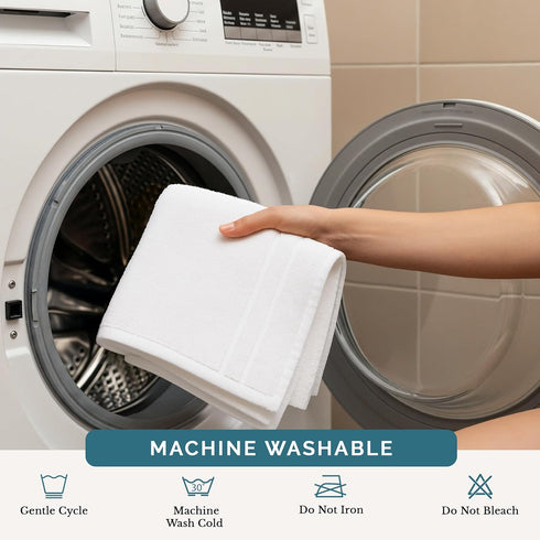 24 Pack 13x13 inches 100% Set Casa Platino White Washcloths - - Cotton - Premium Quality Wash Cloths for Bathroom