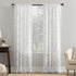 No. 918 Yvette Trellis Jacquard Sheer Curtain Panel, 52" x 84", White