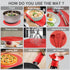 2 in 1 Aidacom Microwave Mat & Food Cover, Multi-use Silicone Trivet, Pot Holders, Drying, Baking, Red