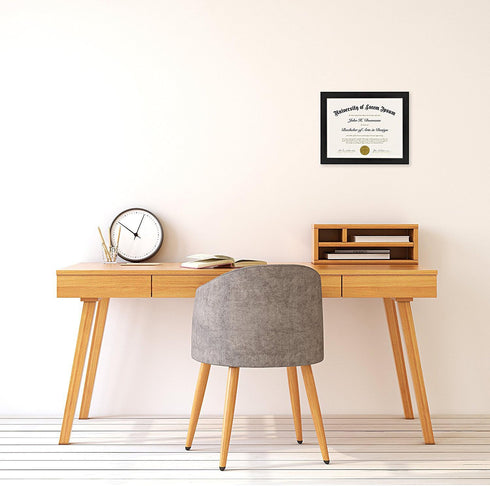 Americanflat 8.5x11 Diploma Frame, Black, Shatter-Resistant Glass, Engineered Wood, Legacy Collection