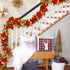 Glintoper Christmas Poinsettia Garland - 5.9 FT Lighted Artificial Garland with 36 Red Flowers, Battery Operated