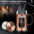 French Press Coffee Maker 34oz, 304 Stainless Steel Coffee Press with 4 Filters, Heat Resistant Borosilicate Glass