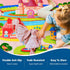 Play-Cozy Booooom Jackson Enchanting Kids Pink Castle Rug with Cartoon Park-Flower,Shoes,Clothes,House Design-Perfect