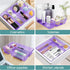 WOWBOX 6 PCS Plastic Drawer Organizer Set for Makeup, Jewelry, and Gadgets in Kitchen, Bedroom, Bathroom (Purple)