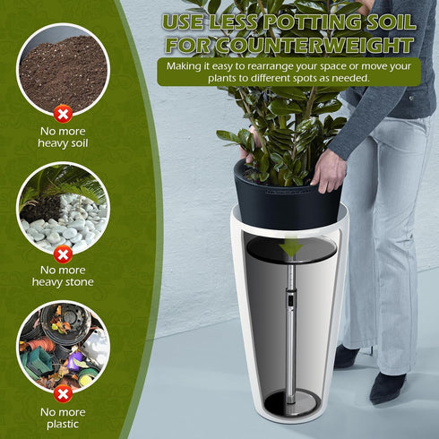 Hazztoll 19.5-32'' (6 810 Adjustable Plant Risers for Inside Pot, Planter Insert for Large Container, Rise Filler Riser
