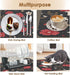 Coffee Mat for Countertops, 2 Pcs Mushroom Red Floral Dish Drying Mat for Kitchen, Espresso Machine, Rubber 12x19in