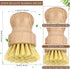 12 Pcs Bamboo Dish Brush, Wooden Scrubber Sisal Bristle Kitchen Wood Brushes for Cleaning Mini Dish Scrubber for Food