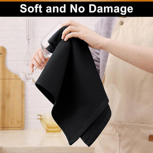 Homaxy 100% Cotton Kitchen Towels, Waffle Weave Soft and Absorbent, 4 Pack, 16 x 26 Inches