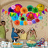Huryfox 33pcs Fiesta Party Decorations - Colorful Mexican Themed Hanging Paper Fans, Pom Poms, and Streamers