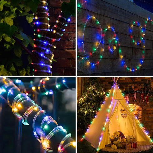 40FT 120 18 ANJAYLIA LED Color Changing Rope Lights, Colors Outdoor String Lights with Plug & Remote, Led Rope Lights