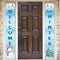 Welcome Hello Winter Porch Banner, Snowman Cardinal Christmas Holiday Front Door Sign Decoration