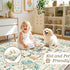 4x6ft, nesrt Dragon Area Rugs for Living Room Beige Animal Print Kids Bedroom Washable Rugs Non Slip, Botanical Forest