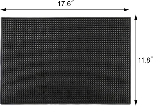 New Star Foodservice 48421 Rubber Bar Service Mat, 12-Inch by 18-Inch, Black