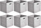 Amazon Basics Collapsible Fabric Storage Cubes, 6-Pack Light Grey, 10.5 x 10.5 x 11 inches